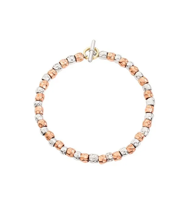 BRACCIALE GRANELLI DODO ARGENTO E ORO ROSADBB9005-GRANE-MIX9A-L
