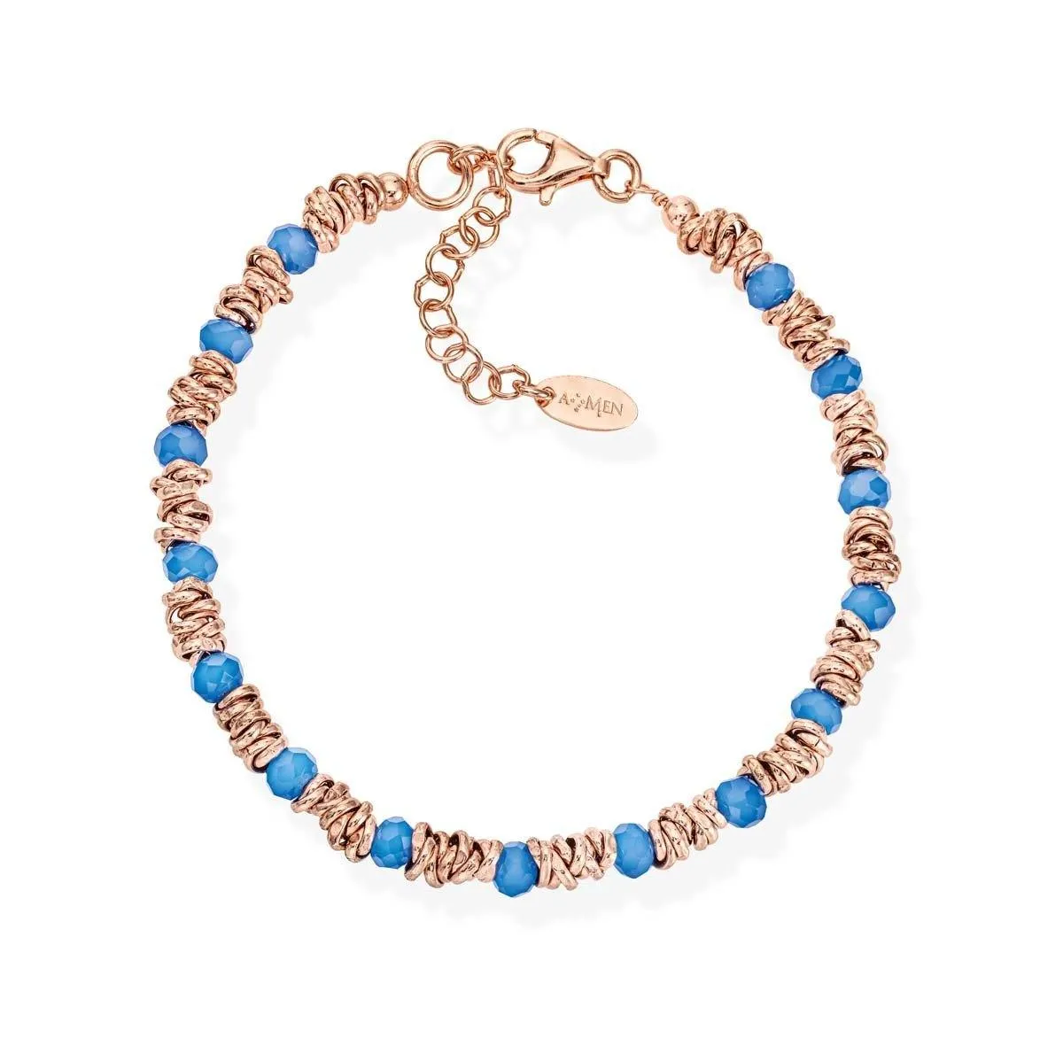 Bracciale Intreccio e Cristalli Azzurri - BRDRBL