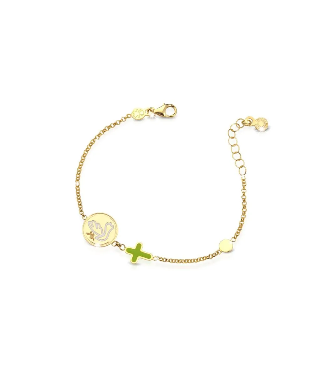 BRACCIALE LE BEBÃ‰ PROTEGGIMI COLOMBA E CROCE PMG081