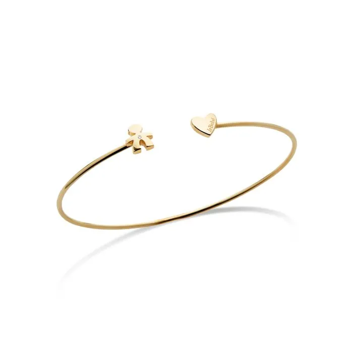 BRACCIALE LE BEBE LES PETITS BIMBO E CUORE ORO GIALLO E DIAMANTE LBB720/M
