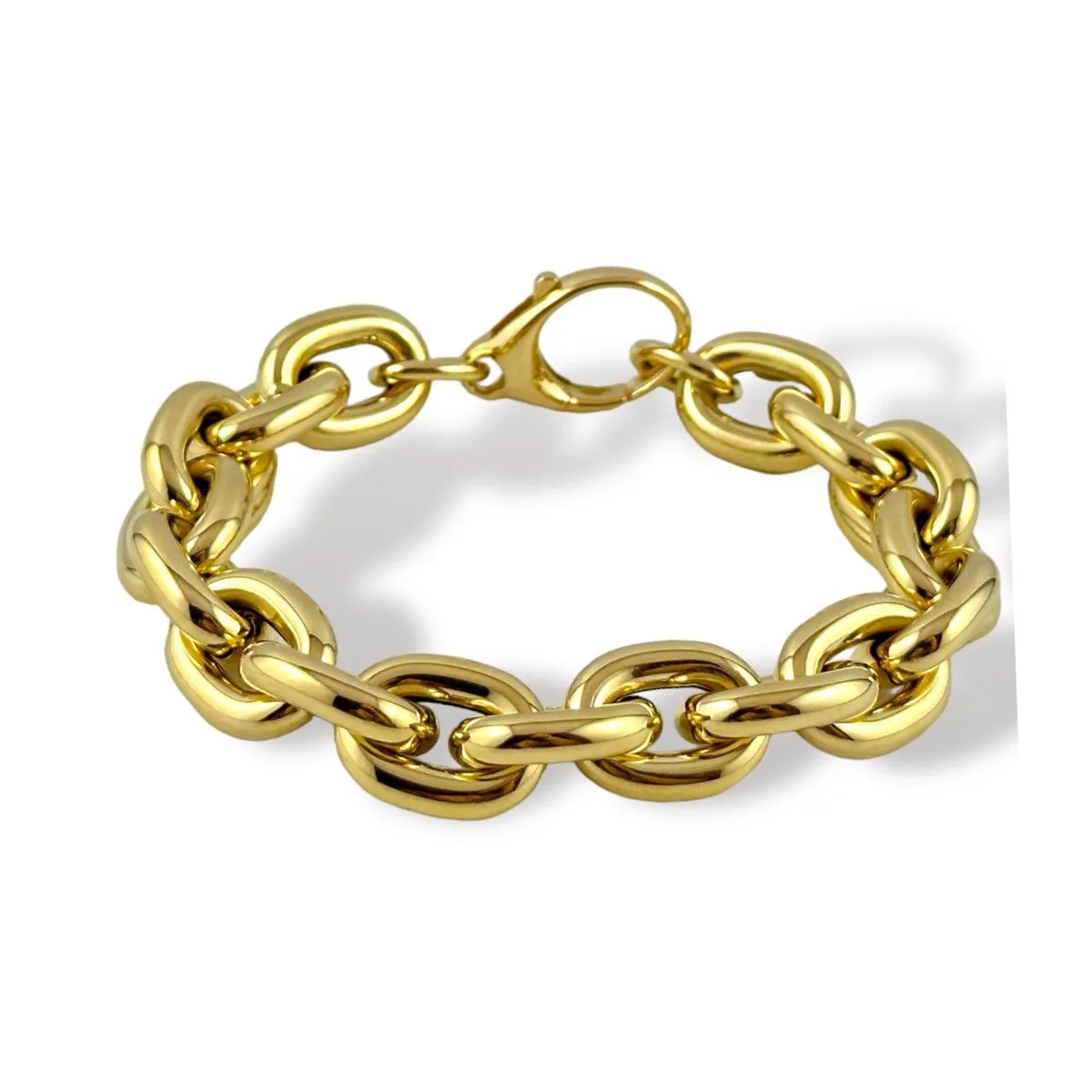 Bracciale a maglia ad anelli in oro giallo