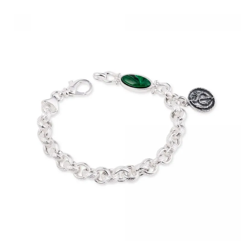 bracciale morbido donna Gerardo Sacco 50226 argento 925 con malachite