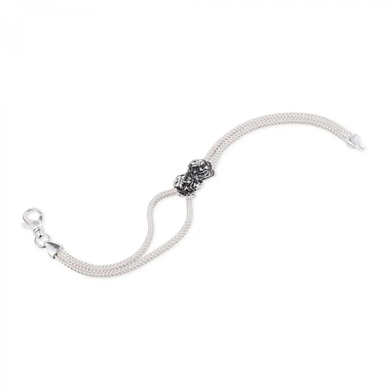 Bracciale morbido donna Gerardo Sacco doppio filo maschere 50225