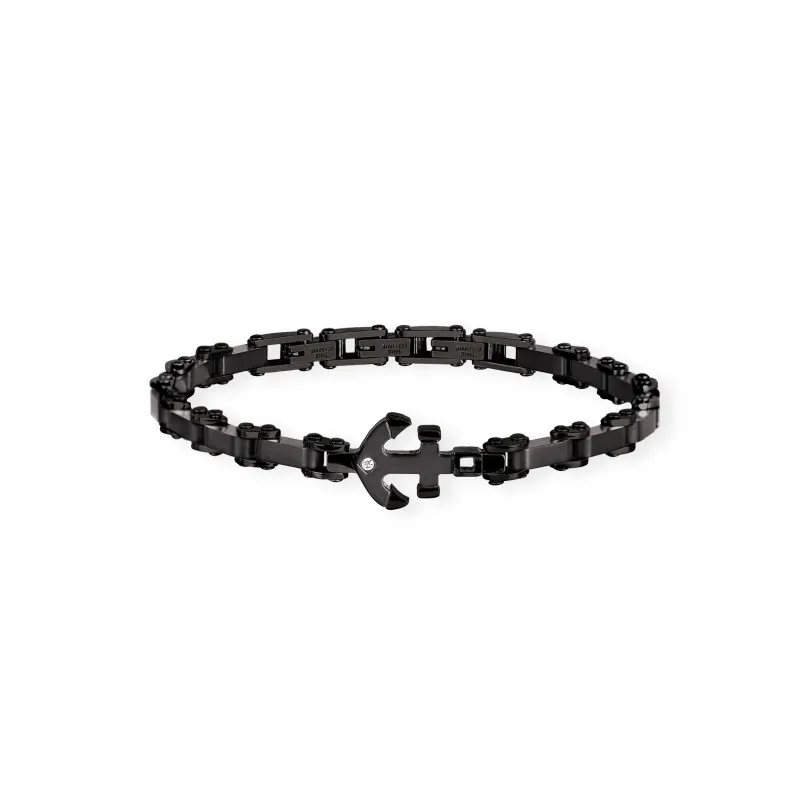 bracciale morbido uomo 2Jewels ancora e cristallo 232153
