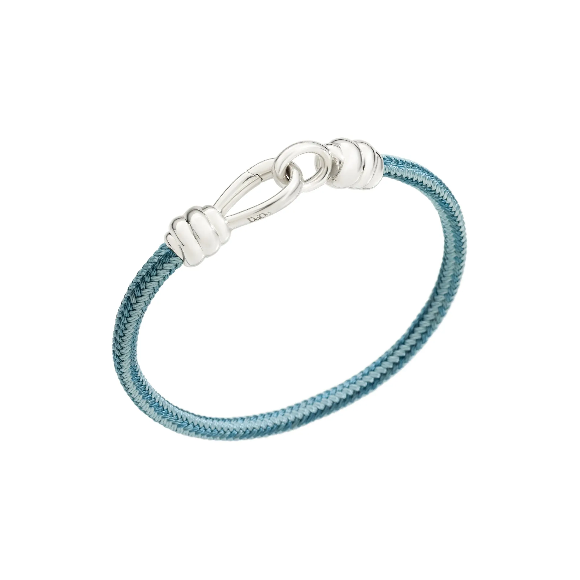BRACCIALE NODO CORDA AZZURRO BLU E NODO ARGENTO DBC2001-KNOT0-CAZAG-XL