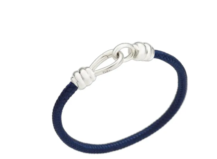 BRACCIALE NODO CORDA BLU E NODO ARGENTO DBC2001-KNOT0-CBLAG-M