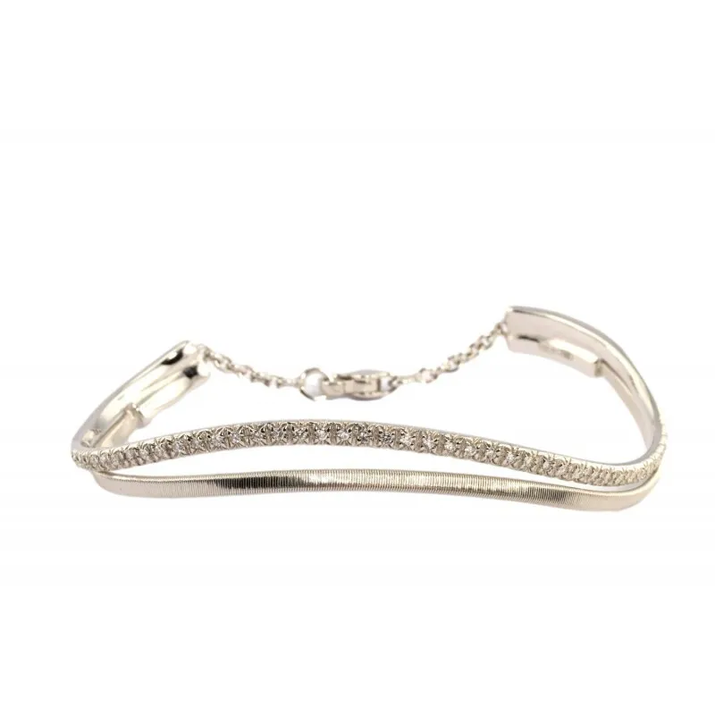 bracciale rigido donna Bicego bg441-b in oro 750 bianco con diamanti