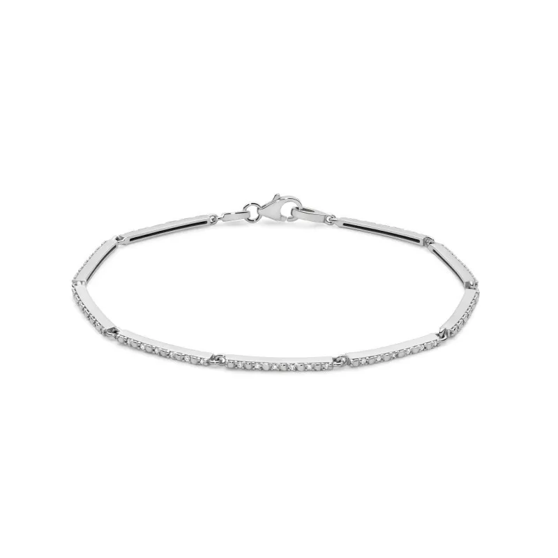 bracciale tennis donna Miluna fila diamanti brd1008 in oro 750 bianco con diamanti