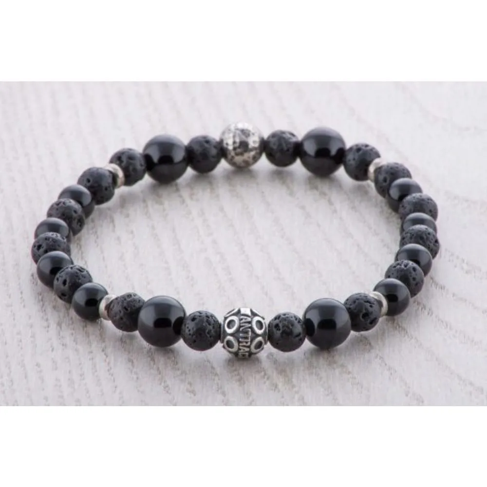 Bracciale Unisex Antracite Victor con Pietre Dure