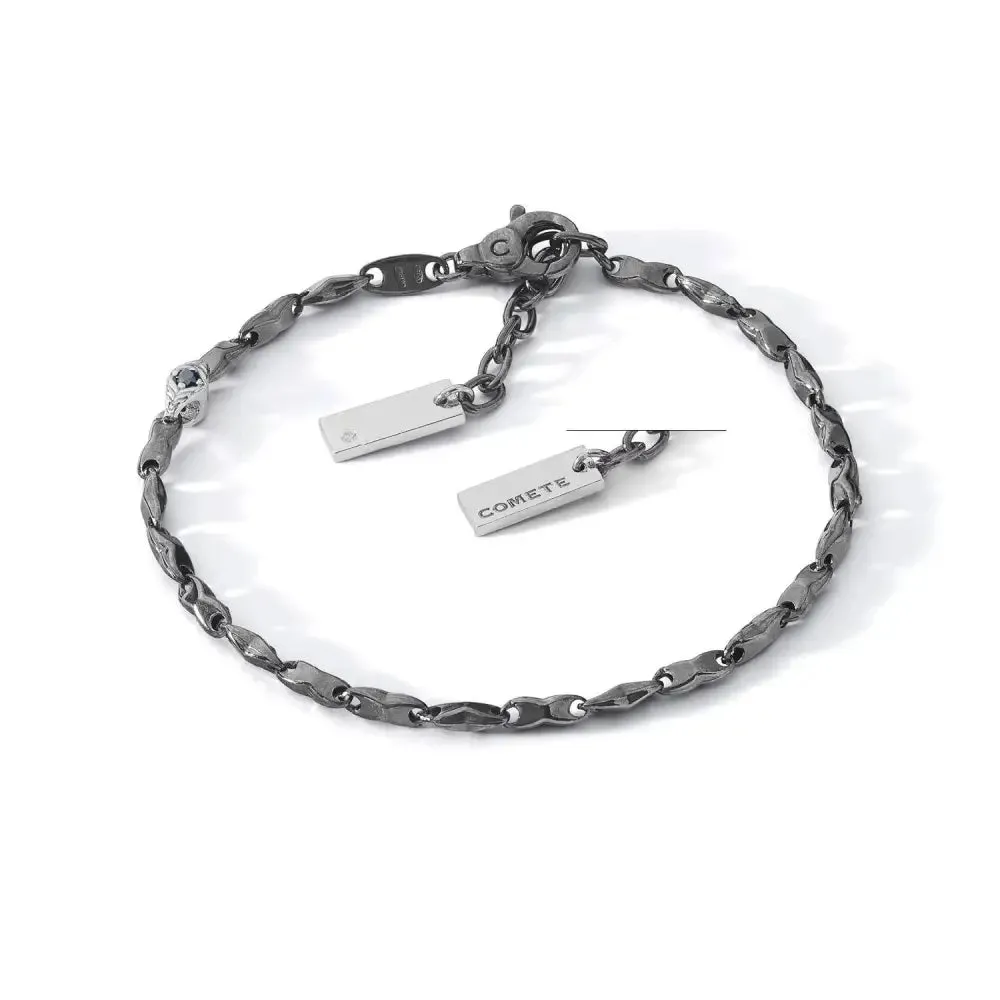 Bracciale Uomo COMETE Argento, Diamante e Spinelli Neri
