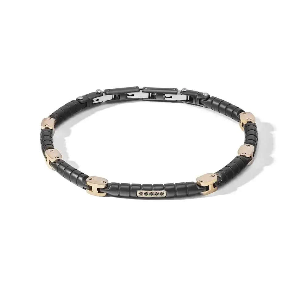 Bracciale Comete Moduli Acciaio Diamanti Neri