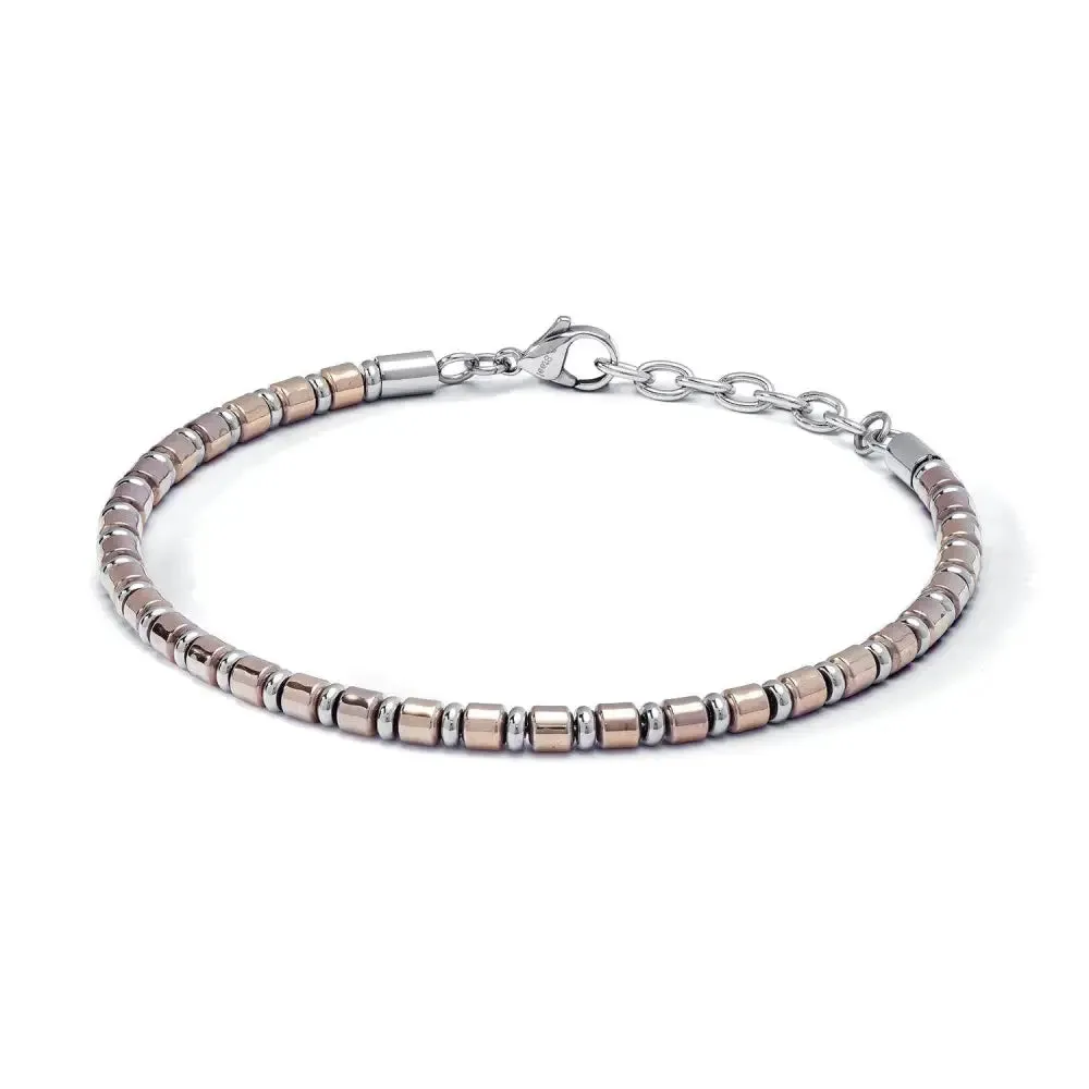 Bracciale Uomo Comete Acciaio ed Ematite Rosé