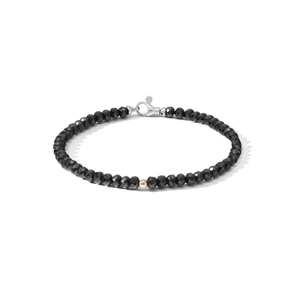 Bracciale Uomo COMETE Black Star con Spinelli Neri