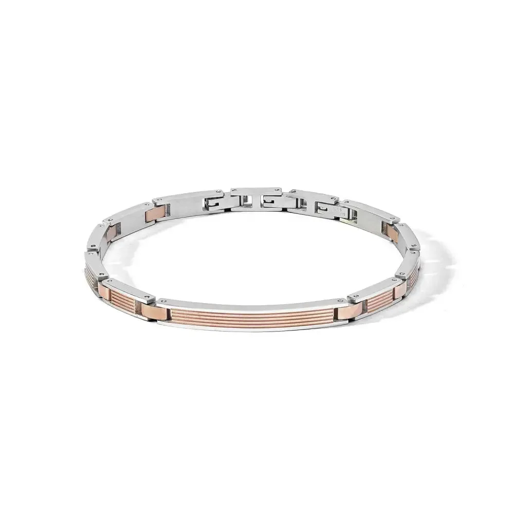 Bracciale Uomo Comete Texture Acciaio Rosé