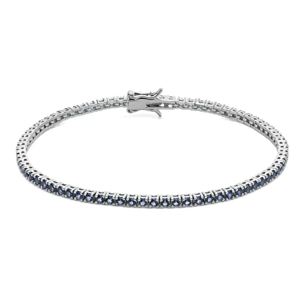 Bracciale Tennis Argento Zirconi Blu Comete Uomo