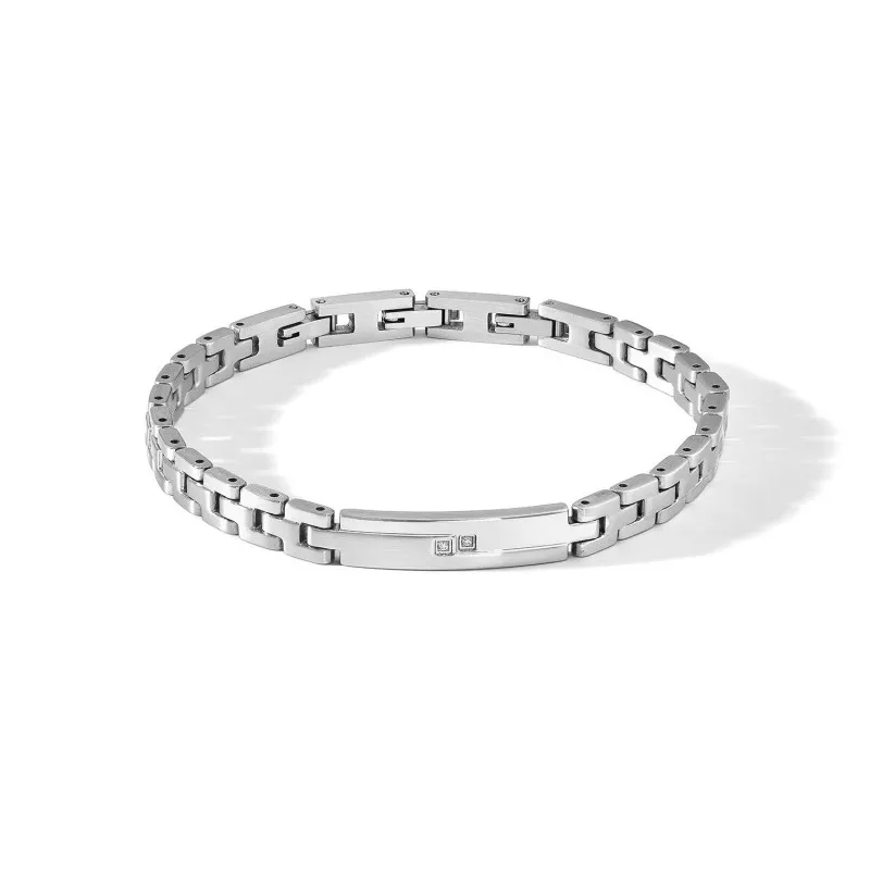bracciale uomo Comete ubr 1112 acciaio con diamanti