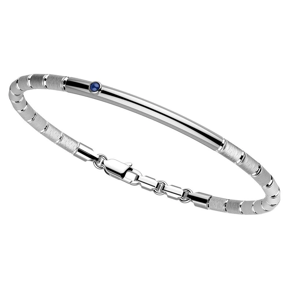 Bracciale Zancan semirigido in argento con zaffiro blu - EXB612