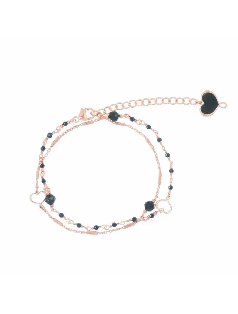 Bracciale doppio con cuoricini