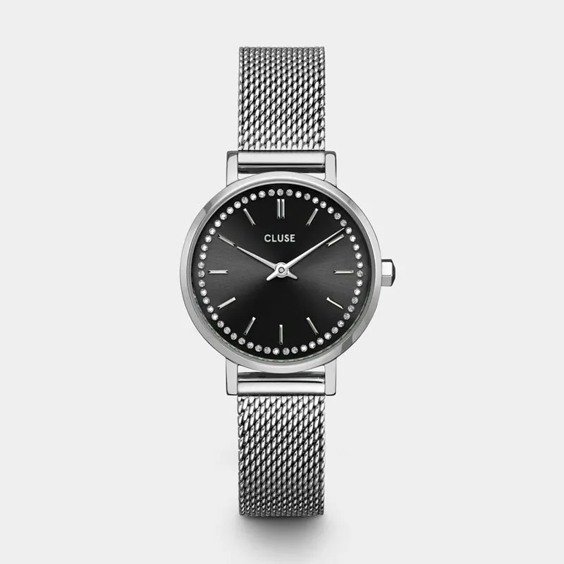 CLUSE – OROLOGIO DONNA – BOHO CHIC PETITE CRYSTALS MESH BLACK, SILVER COLOUR