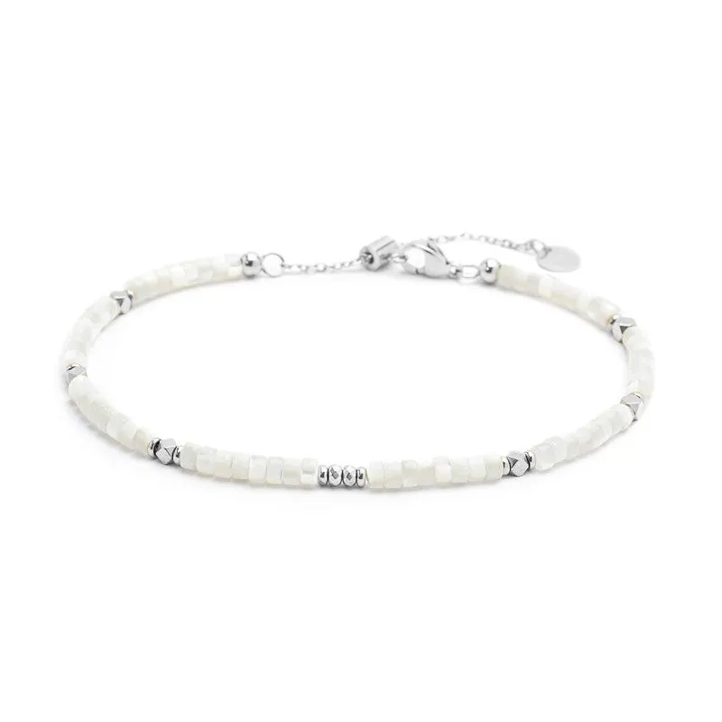 Cavigliera con rondelle madreperla