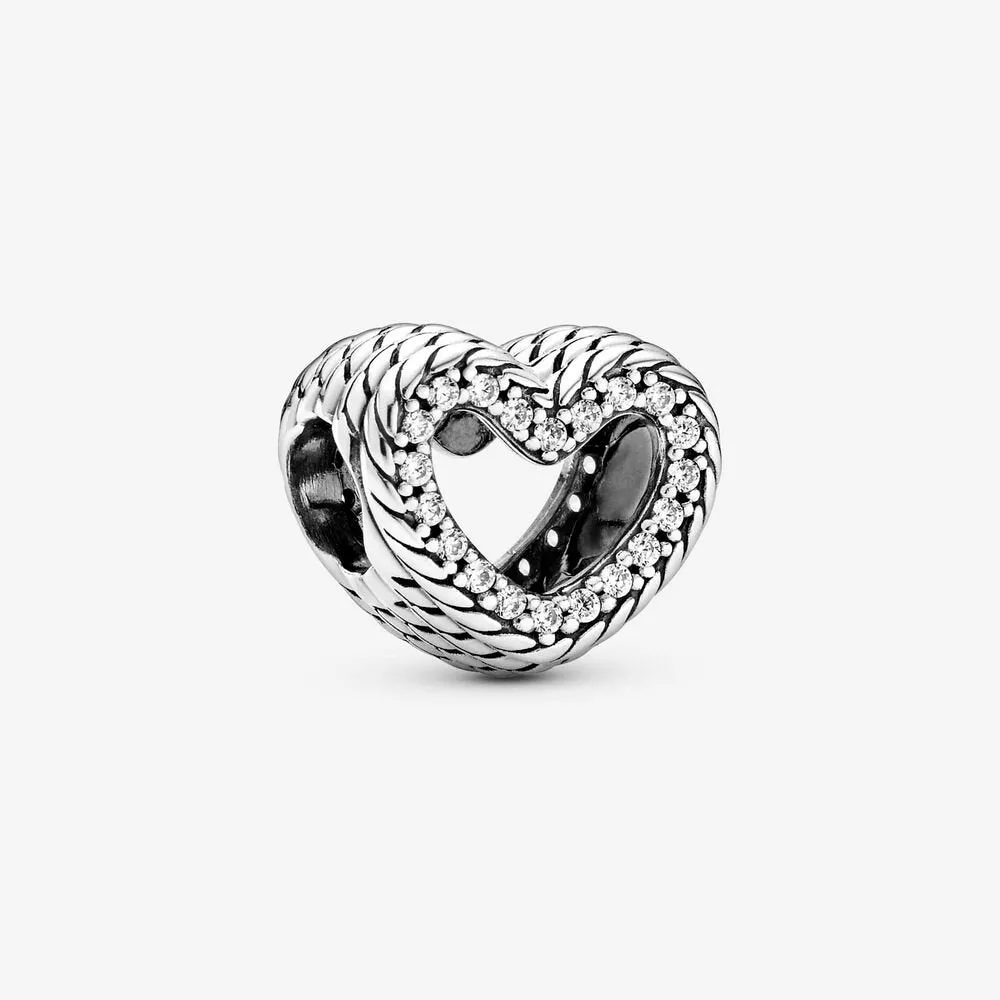 Charm a cuore aperto con maglia snake - 799100C01