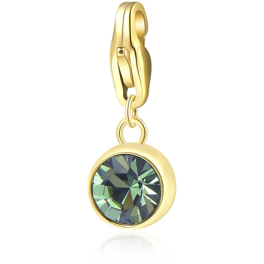 CIONDOLI SAGAPÒ HAPPY BE CHIC CHARM PVD ORO CRISTALLO VERDE - SHA320