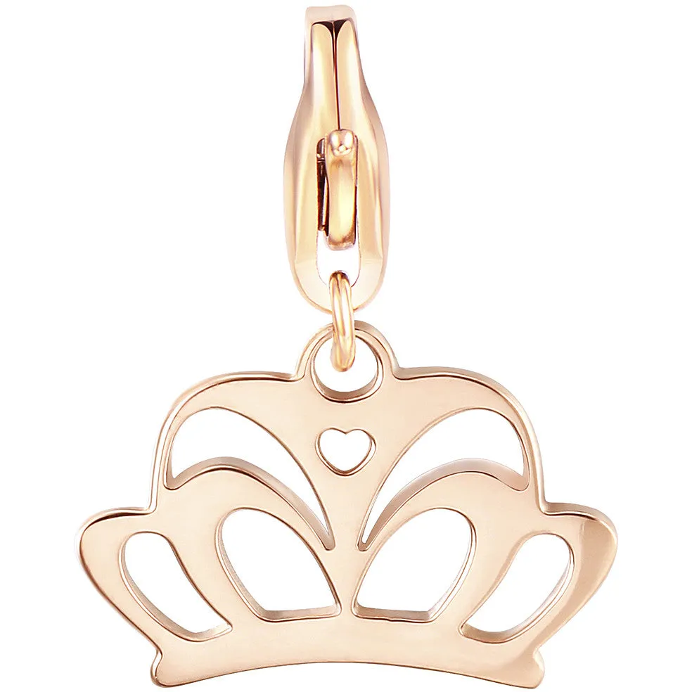 CIONDOLI SAGAPÒ HAPPY BE CHIC CHARM CORONA PVD ORO ROSA - SHA330