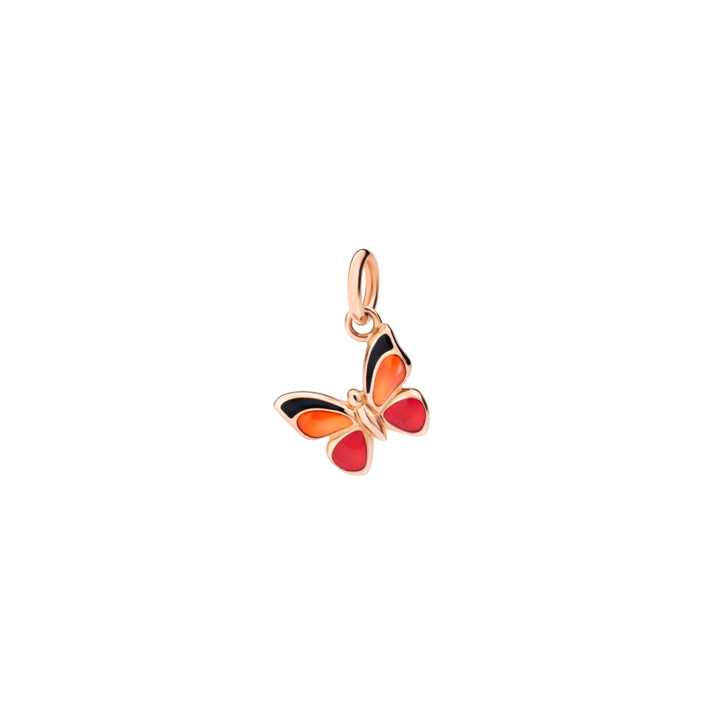 CHARM FARFALLA WWF ORO ROSA SMALTO CATTEDRALE ARANCIO DMC2018-BFLYS-EAR9R