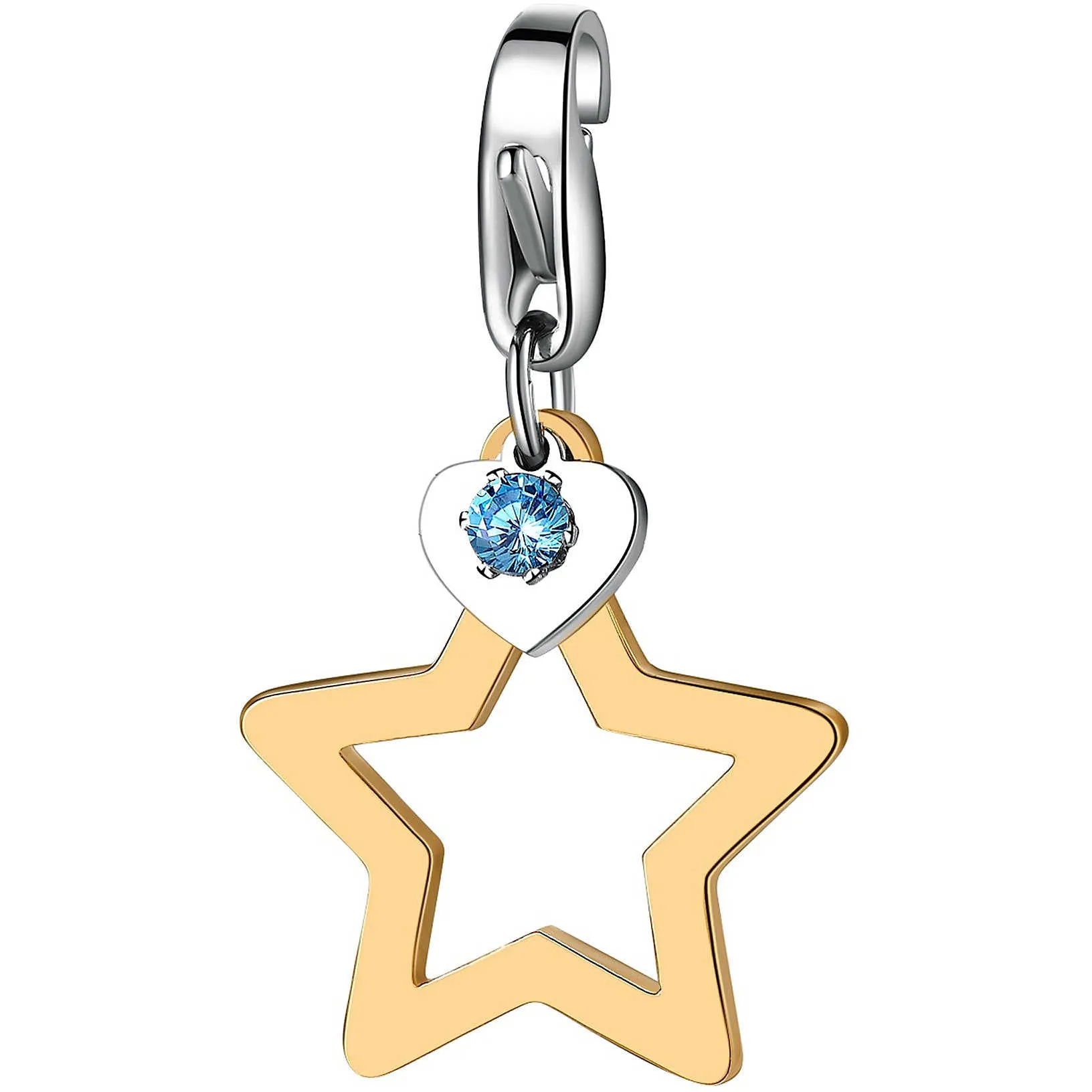CHARMS SAGAPÒ HAPPY CHARM PVD ORO CRISTALLO AZZURRO STELLA - SHA268