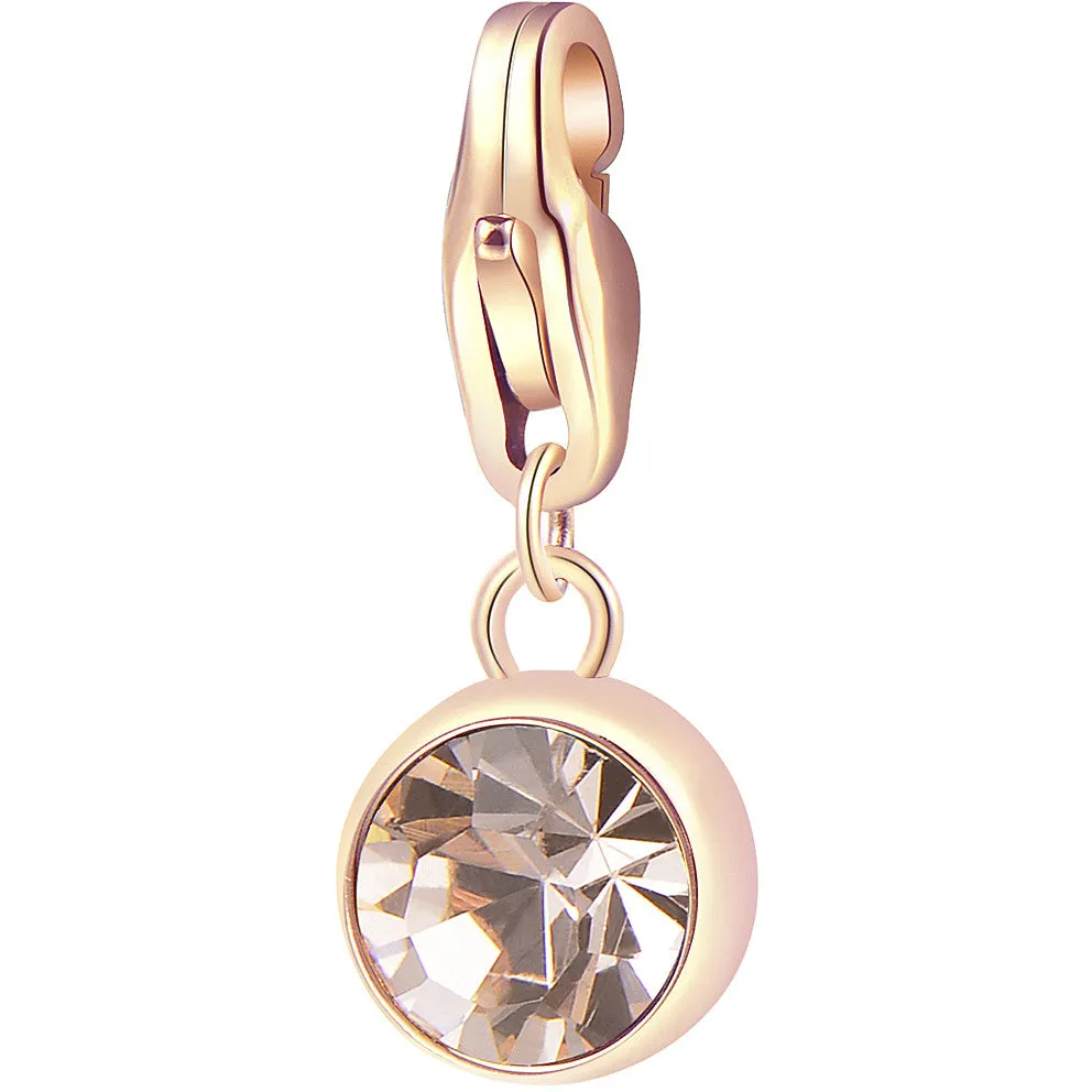 CIONDOLI SAGAPÒ HAPPY BE CHIC CHARM PVD ORO ROSA CRISTALLO - SHA321