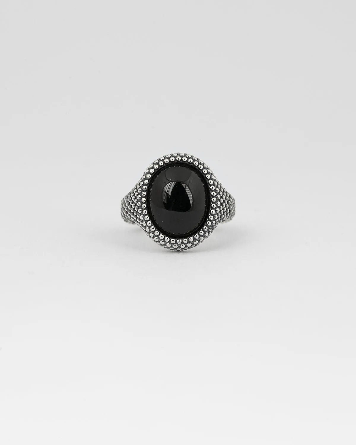 CHEVALIER OVALE PUNTINATO CON PIETRA ONICE - N25ANEPQ064