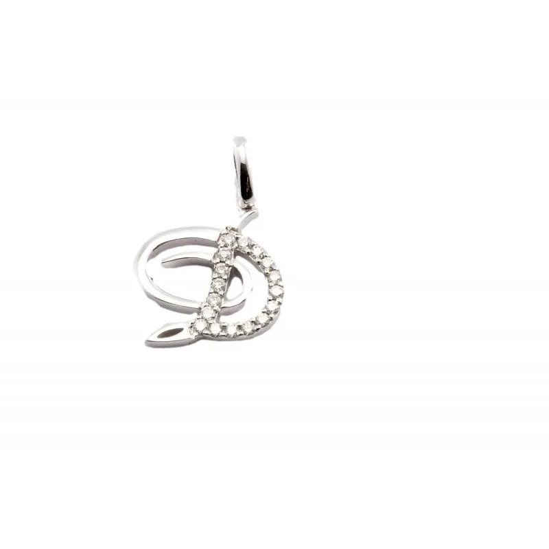 ciondolo iniziale donna Giorgio Visconti cb38901d in oro 750 bianco con diamanti
