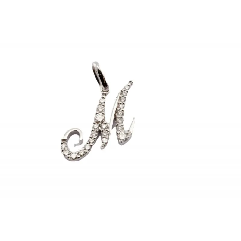 ciondolo iniziale donna Giorgio Visconti lettera M cb38901M in oro 750 bianco con diamanti