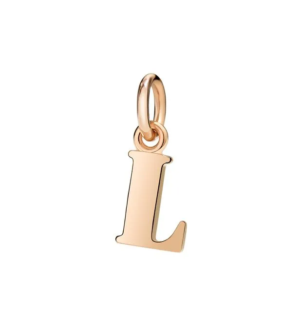 CIONDOLO LETTERA L DODO IN ORO ROSA DMB2015-LETLL-0009R