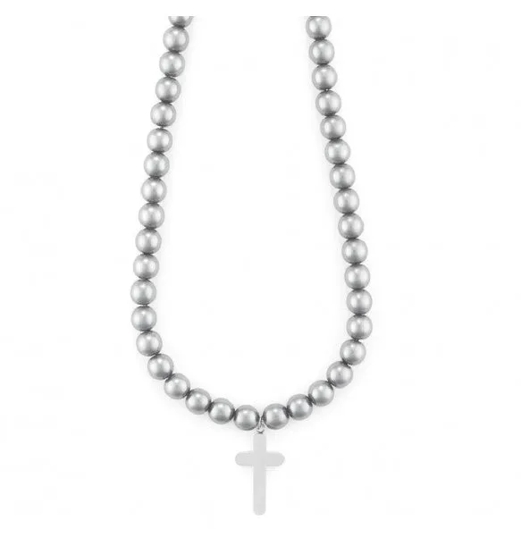 Cesare Paciotti 4US Collana Croce Uomo Con Sfere In Acciaio