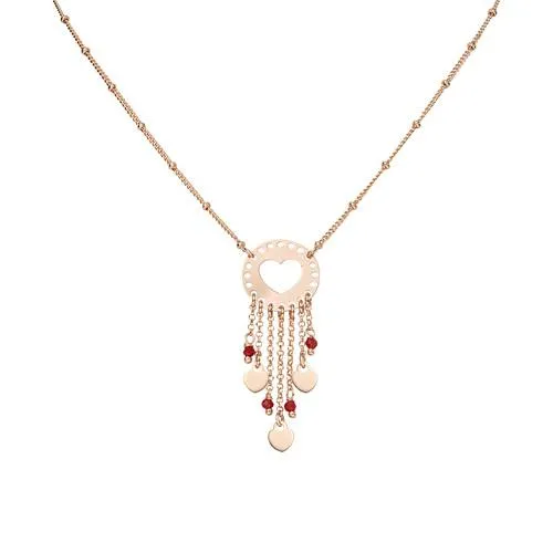 Collana Acchiappamore Rosè e Cristalli Rossi - CLAARR3