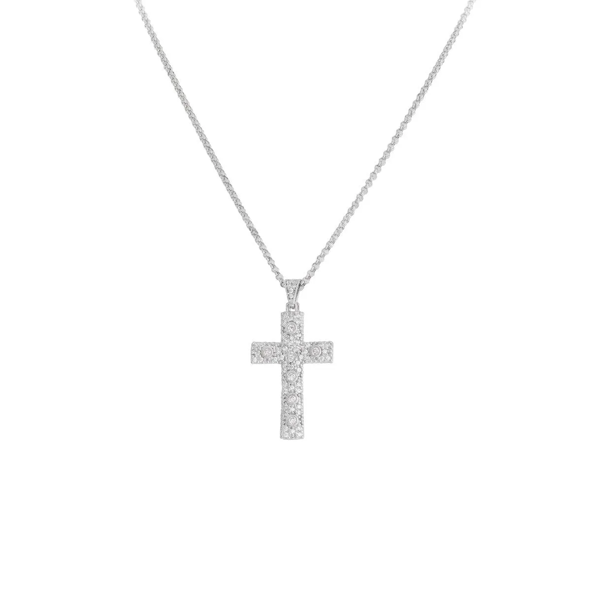 Collana Amen - Collana Croce Zirconi - CCZBB