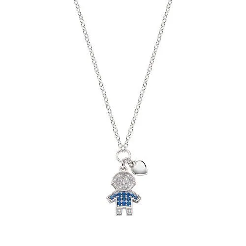 Collana Bimbo Zirconi Bianchi e Blu - CLPCHBBBL