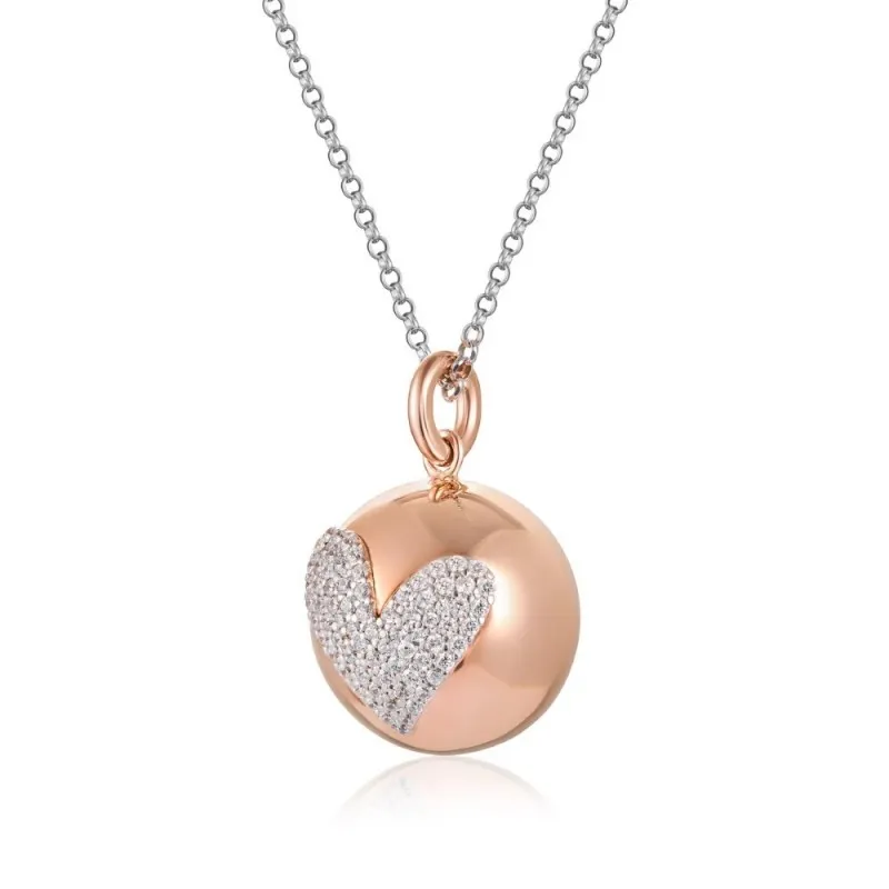 collana chiama angeli donna Roberto Giannotti argento rosato e cuore sfa156 argento 925 con zirconi
