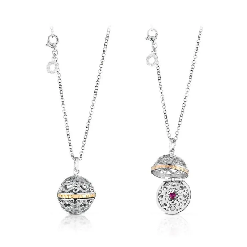 collana chiama angeli donna Roberto Giannotti "con tutto il mio cuore" SFA104 argento 925 con zirconi