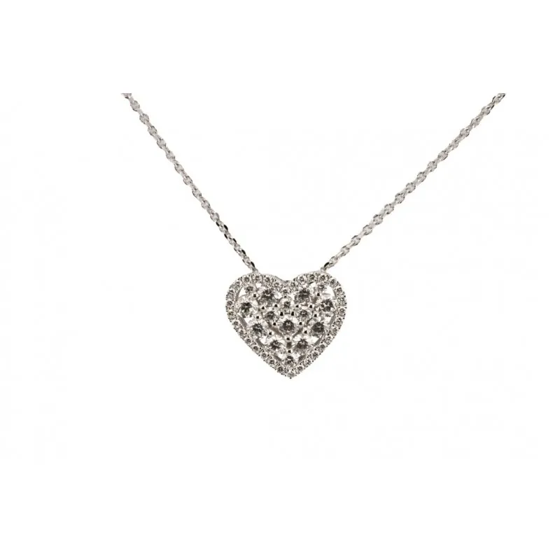 collana con pavè donna Giorgio Visconti cuore gbx37522 in oro 750 bianco con diamanti