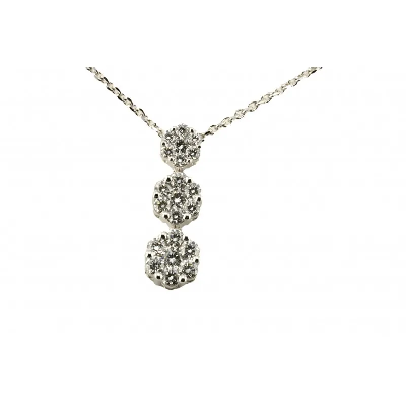 collana con pavè donna Giorgio Visconti trilogy gbx33023 in oro 750 bianco con diamanti