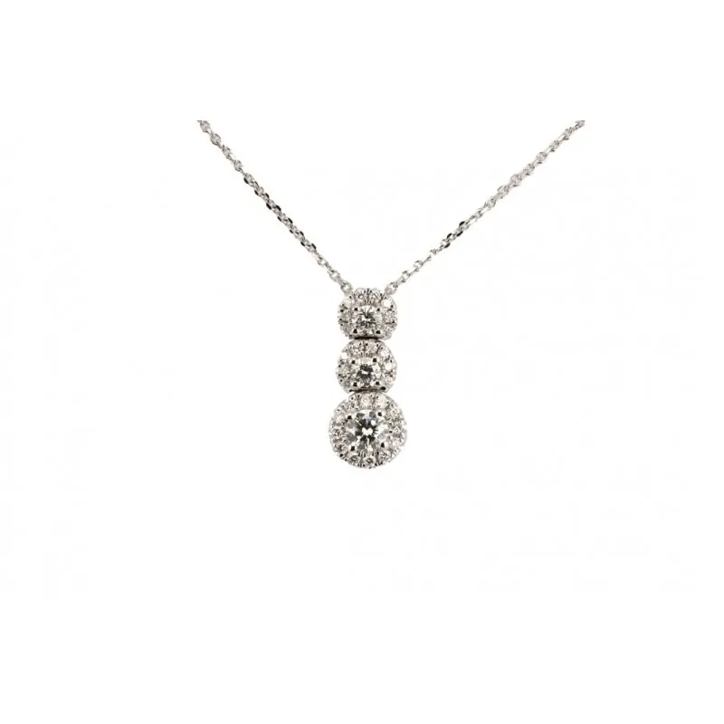 collana con pavè donna Giorgio Visconti trilogy gbx38308 in oro 750 bianco con diamanti e diamanti