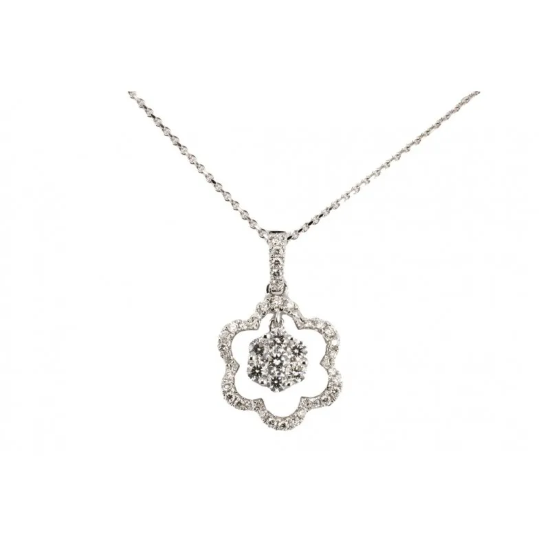 collana con pendente donna Giorgio Visconti gbx33272 in oro 750 bianco con diamanti