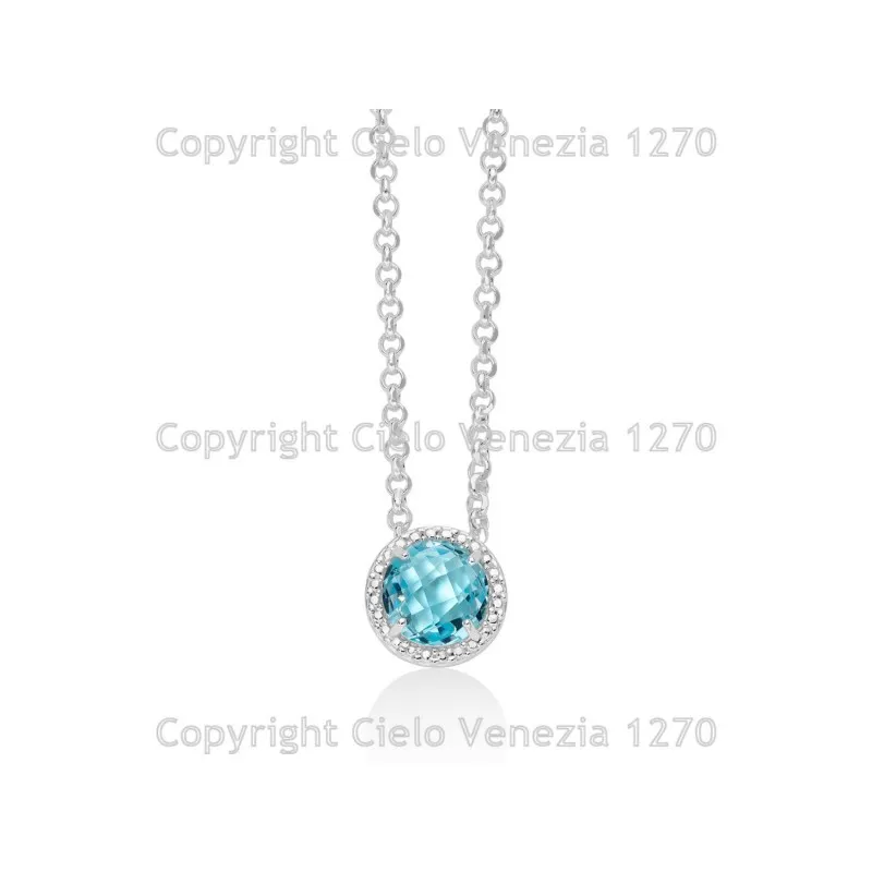 collana con pendente donna Miluna Gemma del Cielo cld4362 argento 925 con topazio