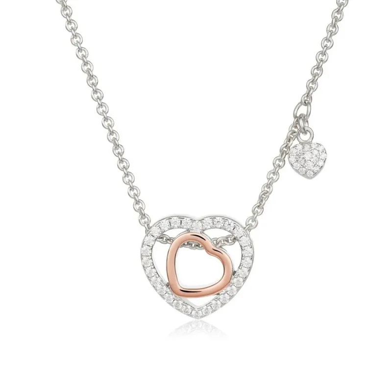 collana con pendente donna Roberto Giannotti trilogia con ciondolo cuore traforato gia453 argento 925 con zirconi