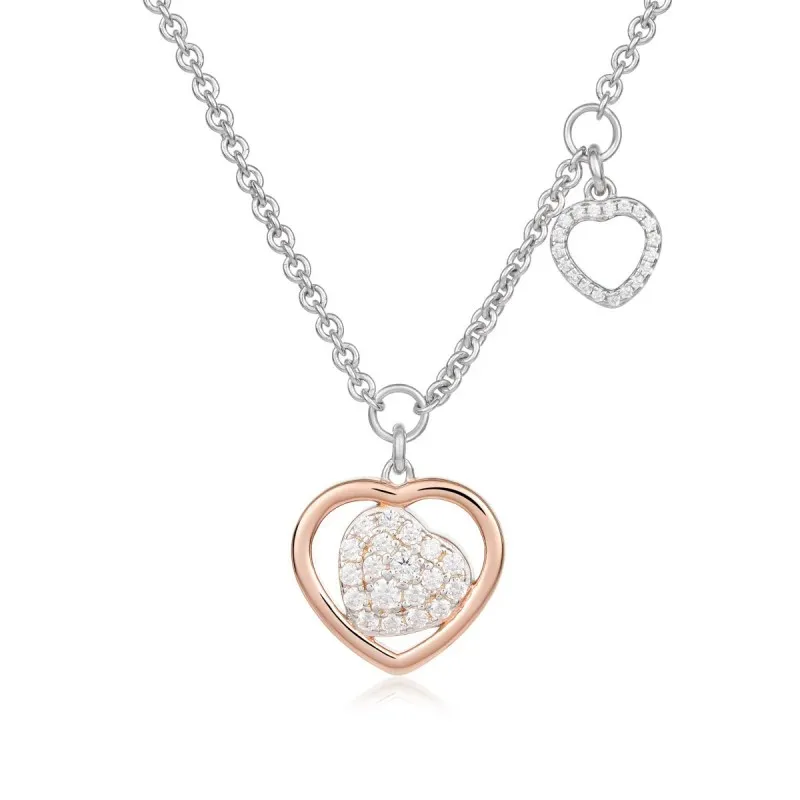 collana con pendente donna Roberto Giannotti trilogia con cuore charm traforato gia455 argento 925 con zirconi