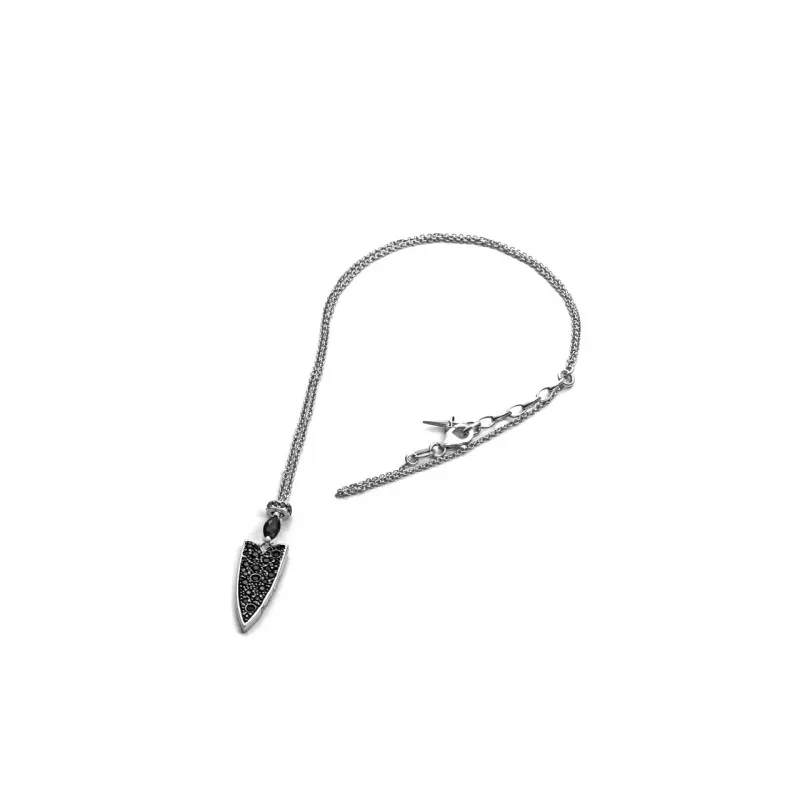 collana con pendente uomo Cesare Paciotti Sword and Shield jpcl1447v argento con zirconi ed onice