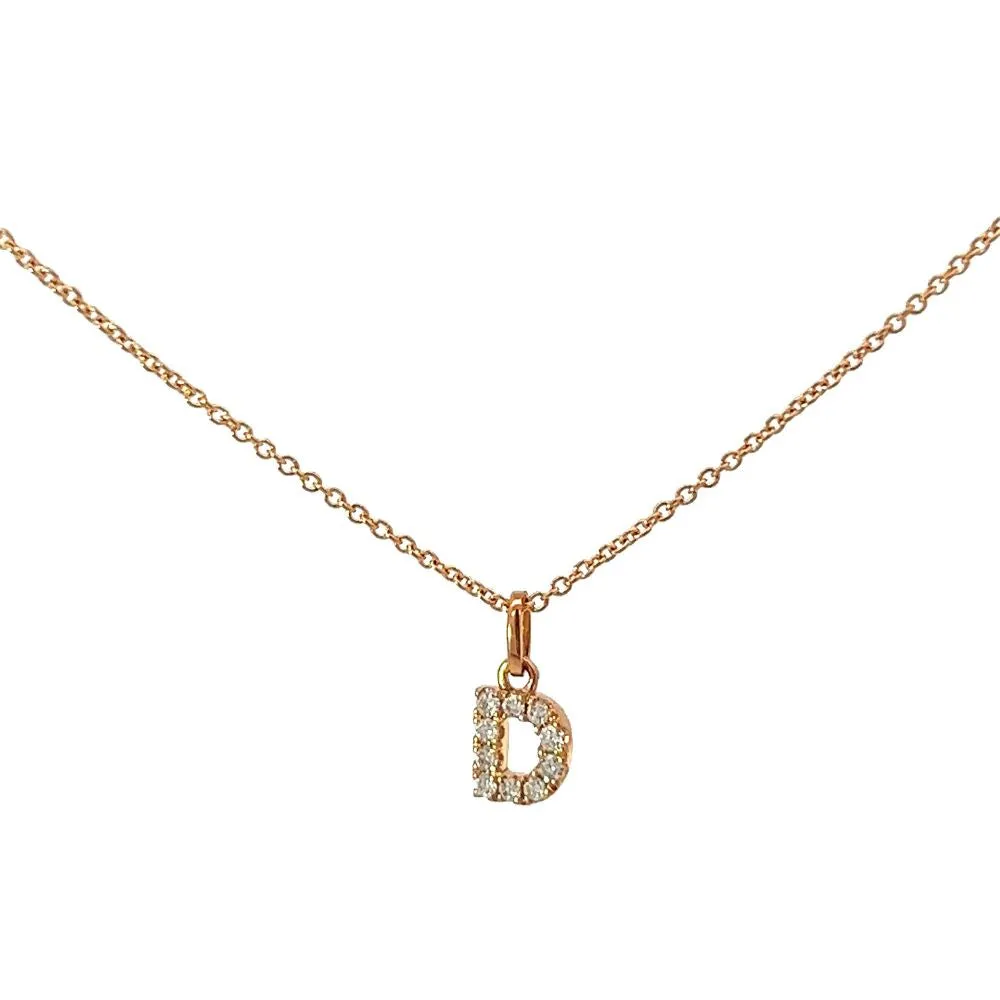 Crivelli Girocollo con Iniziale D in oro rosa e diamanti