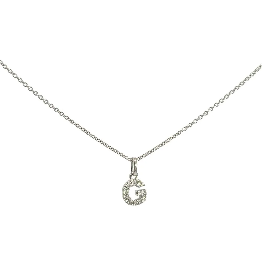 Crivelli Girocollo con Iniziale G in oro bianco e diamanti